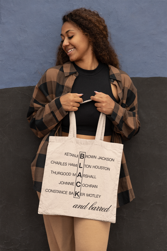 BLACK AND BARRED TOTE